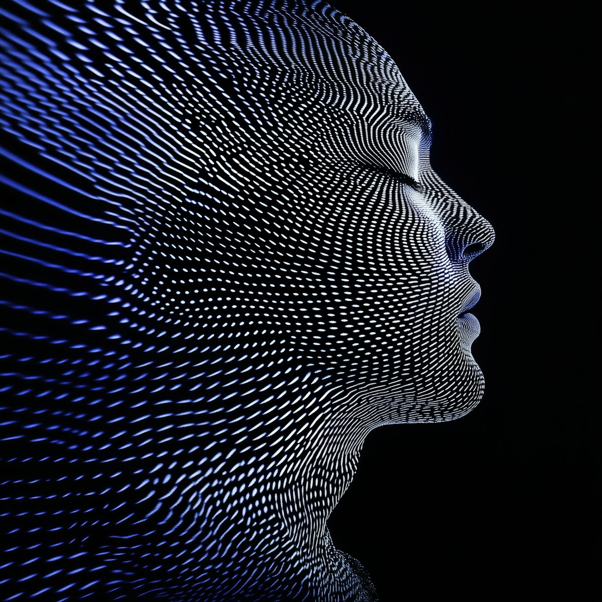 Abstract digital face representing verification and intelligence